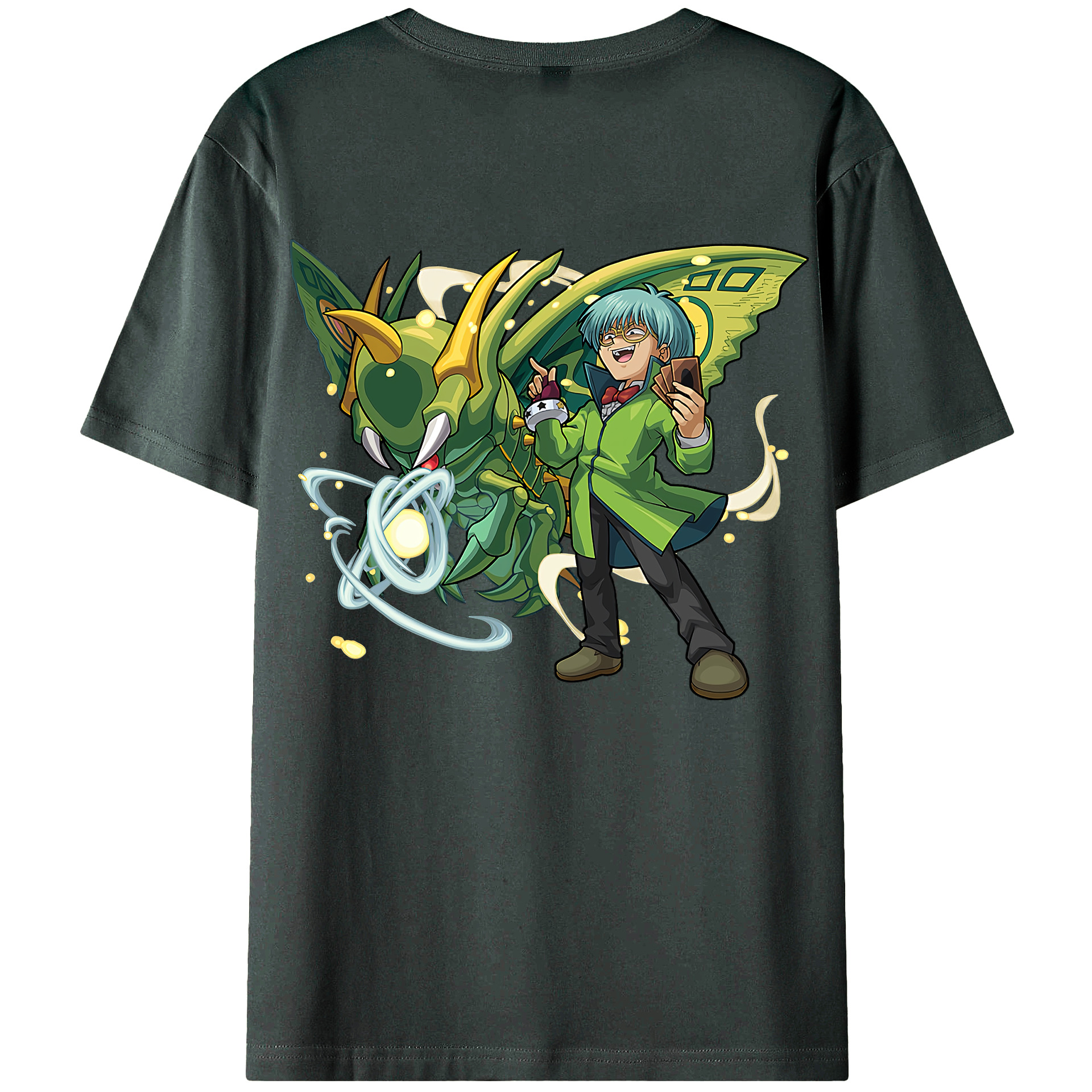 （画像用） 遊☆戯☆王 Yu-Gi-Oh! 綿100％ メンズ半袖Tシャツ（バックプリント） 通気性